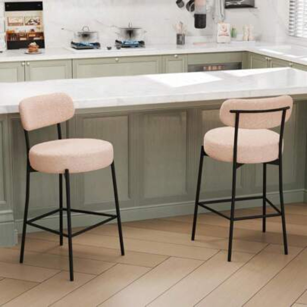 Home Bar And Counter - Beige Bar Stools Set of 2,