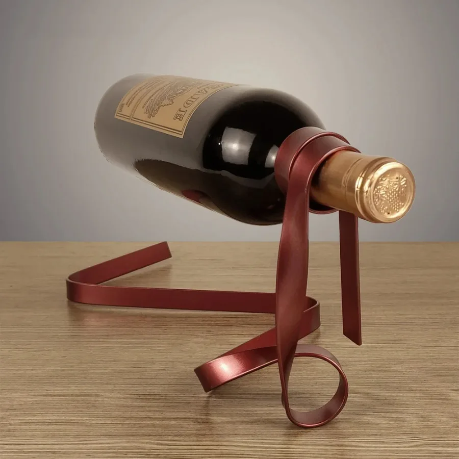 Home Bar And Cabinet - Colorful Ribbon Iron Wine Bottle Holder