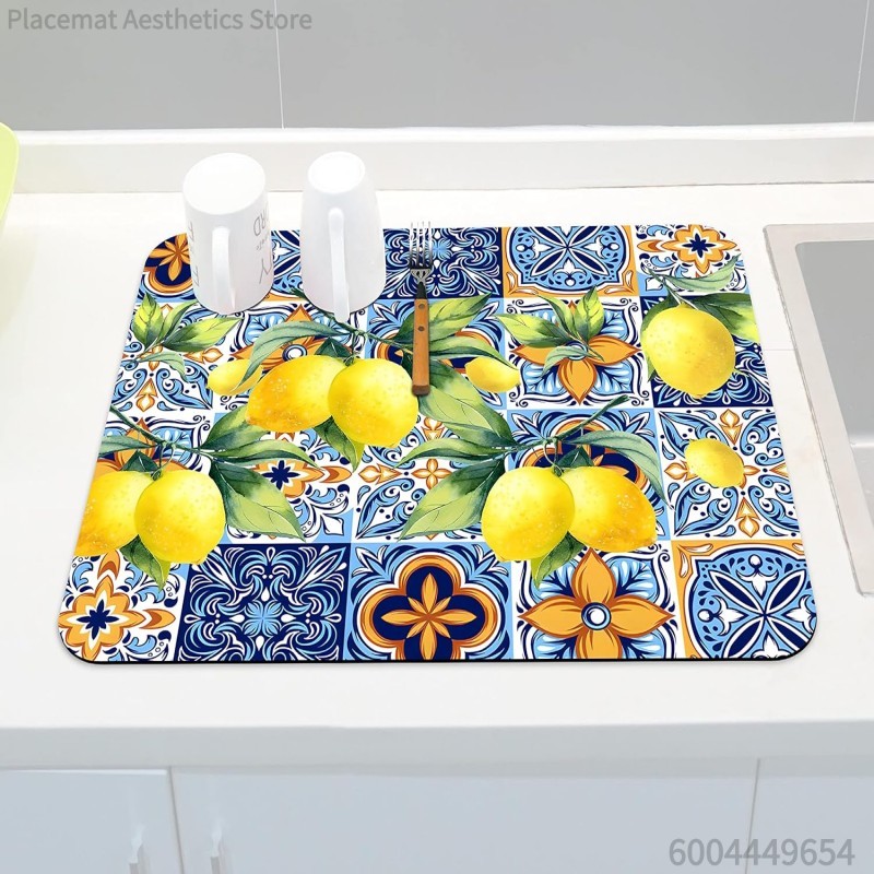 Home Bar Sink - Rubber Dish Drying Mat for Kitchen