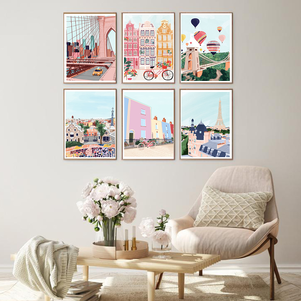 Home Barcelona - Nordic Vintage Travel Cities Poster New