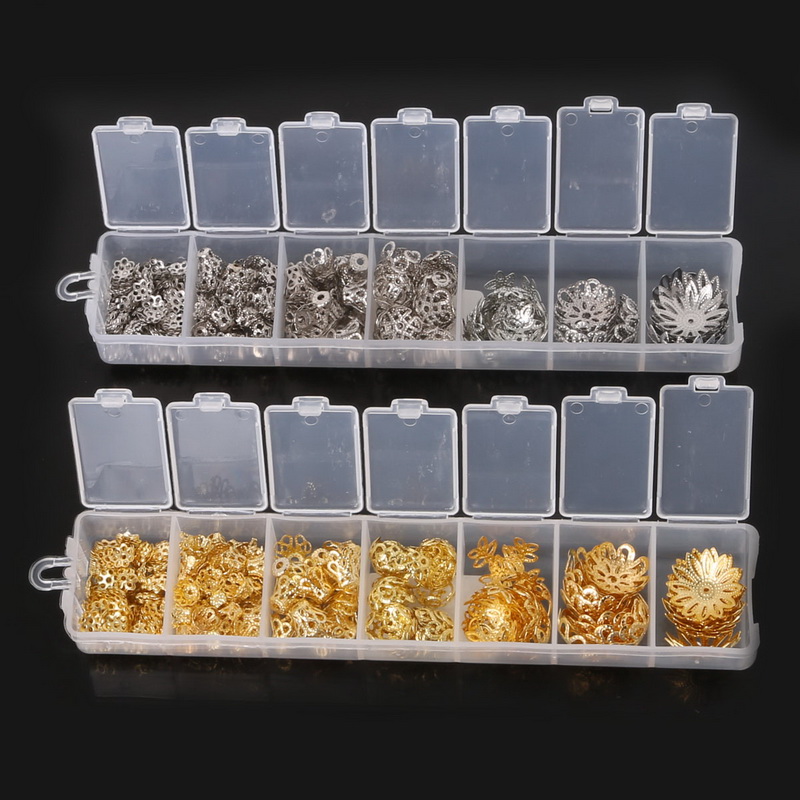 Bar Cart Gold - 300Pcs 6-16mm Rhodium/Gold Plated Hollow Flower
