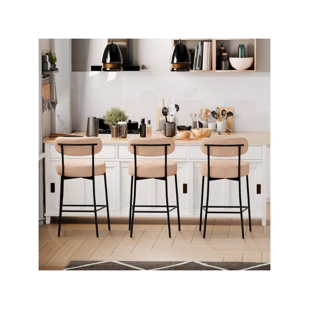 Beige Bar Stools Set of 2, 27. - Home Bar And Counter 评论和价格