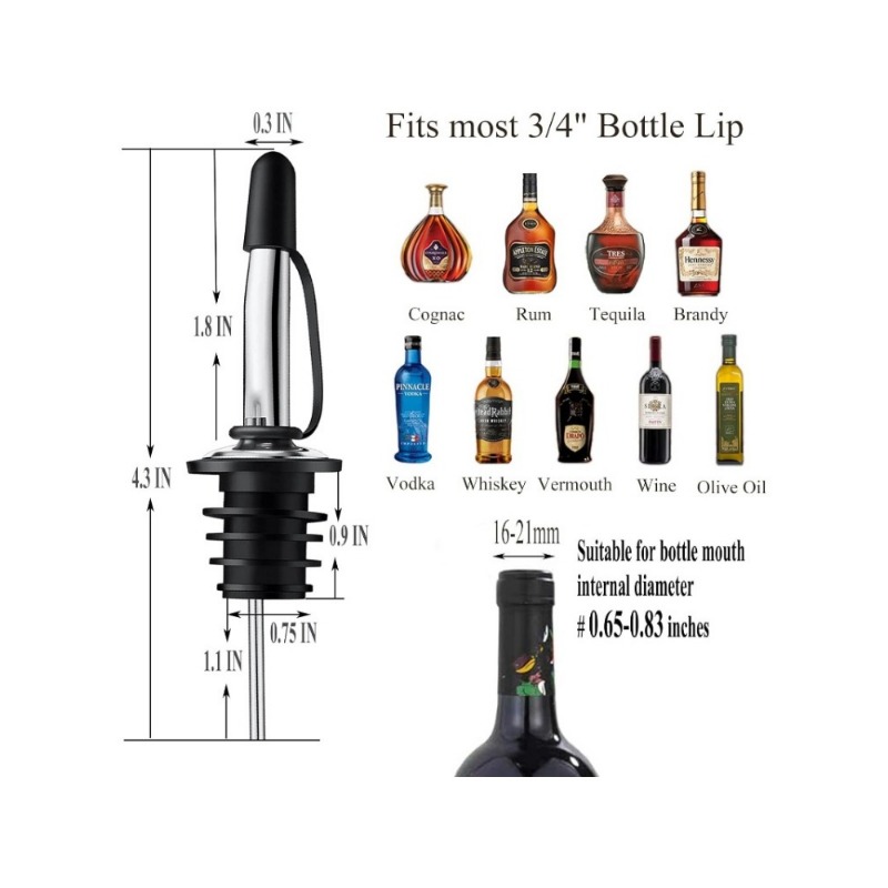 Liquor Pour Spout for Bottles, - Speed Pourer Cap 评论和价格