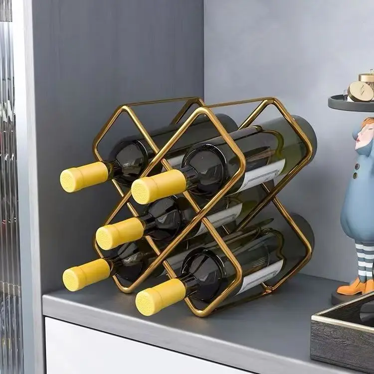 5 Grid Iron Metal Wine Rack Re - Home Bar And Cabinet 评论和价格