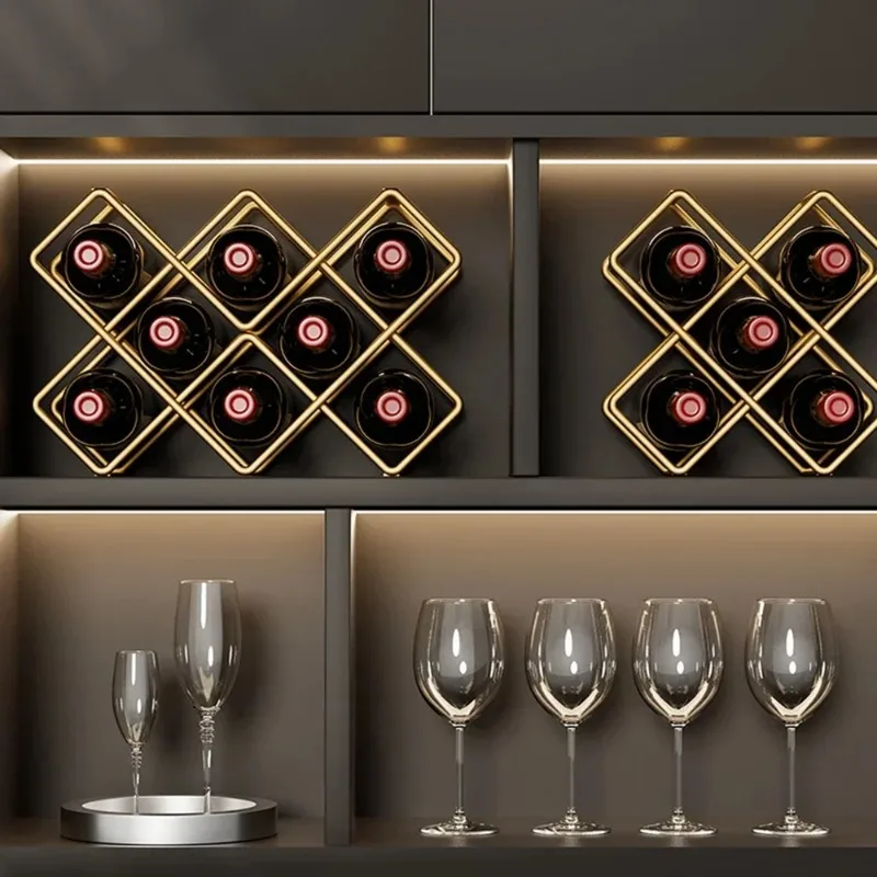 5 Grid Iron Metal Wine Rack Re - Home Bar And Cabinet 评论和价格