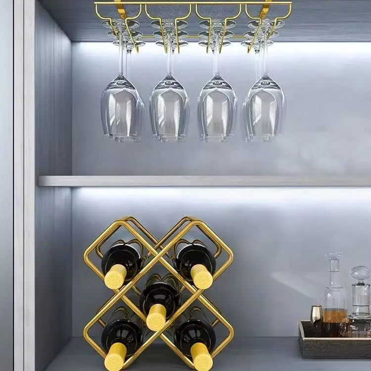5 Grid Iron Metal Wine Rack Re - Home Bar And Cabinet 评论和价格