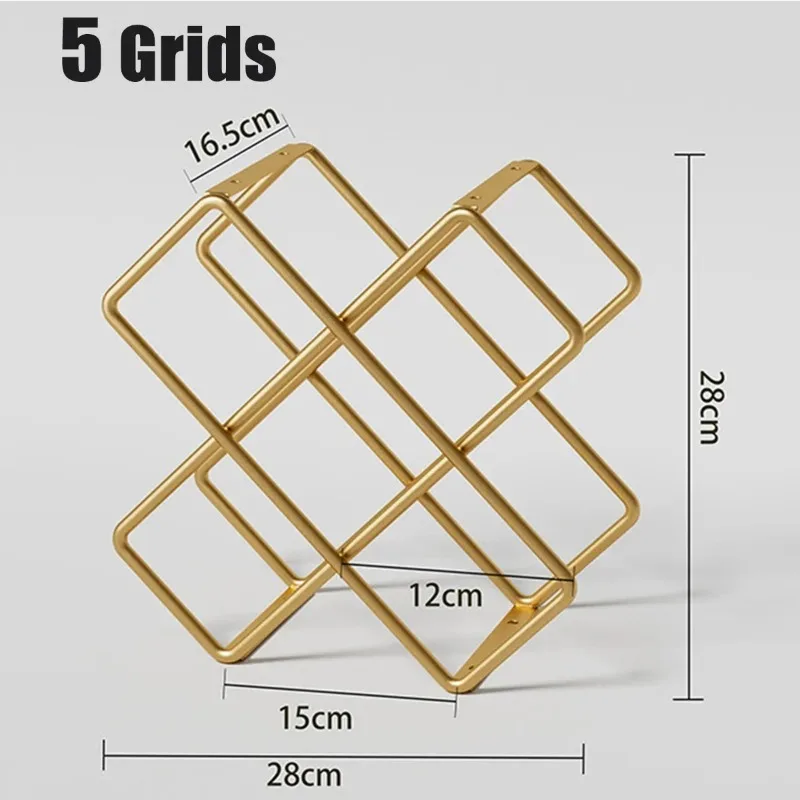 5 Grid Iron Metal Wine Rack Re - Home Bar And Cabinet 评论和价格