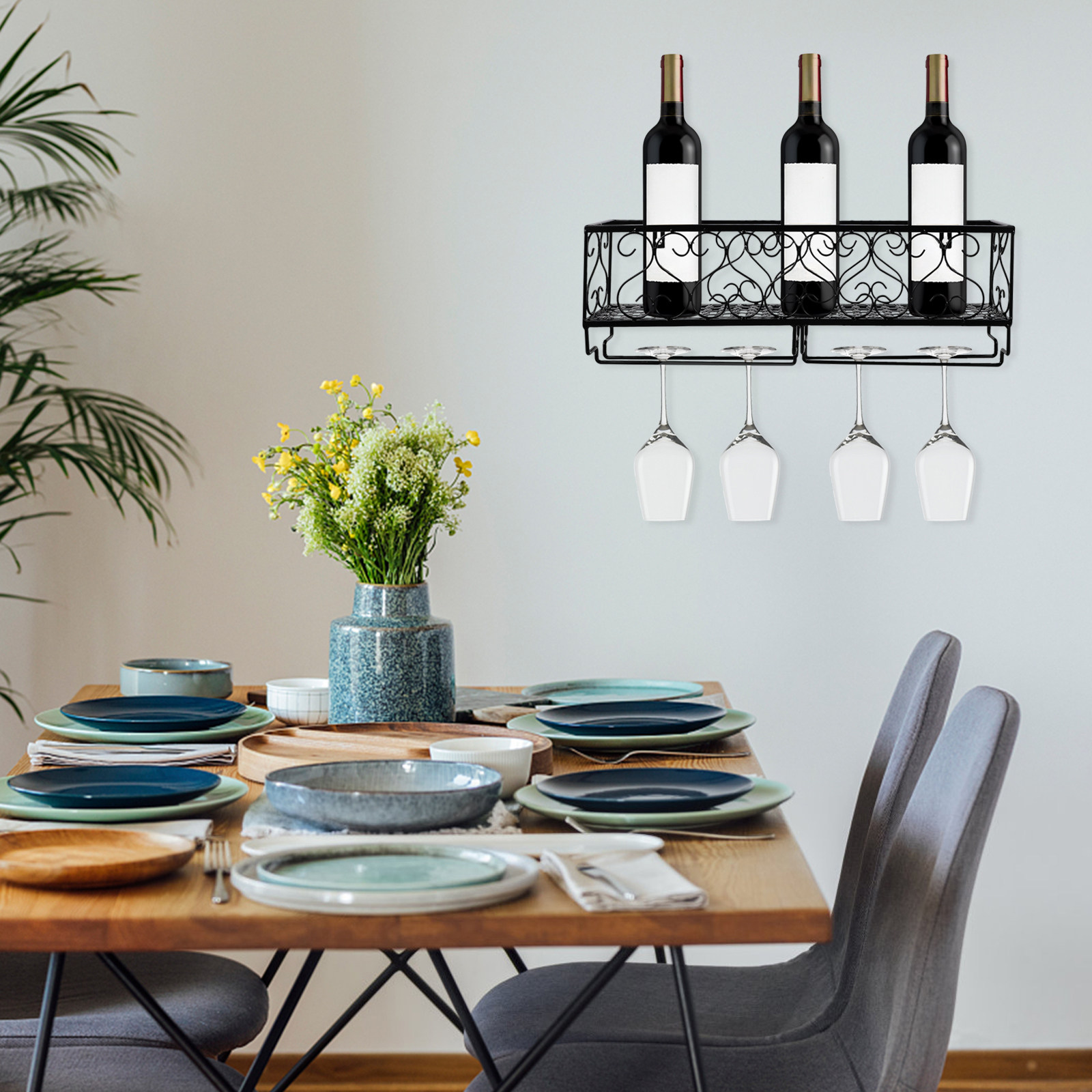 1Pcs Wall Mount Wine Bottle Ra - Home Bar Stand 评论和价格