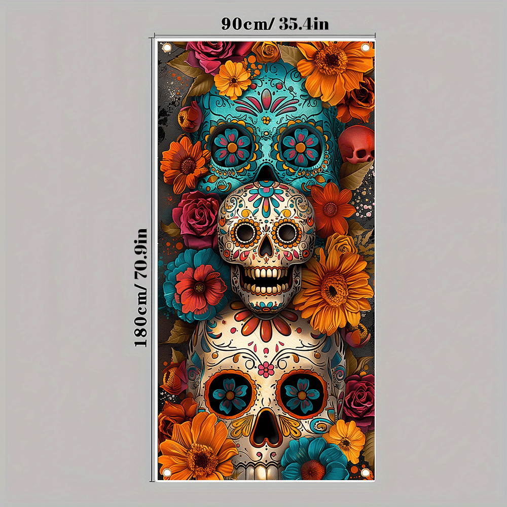 Day of the Dead Curtain - Retr - Home Bargains 评论和价格