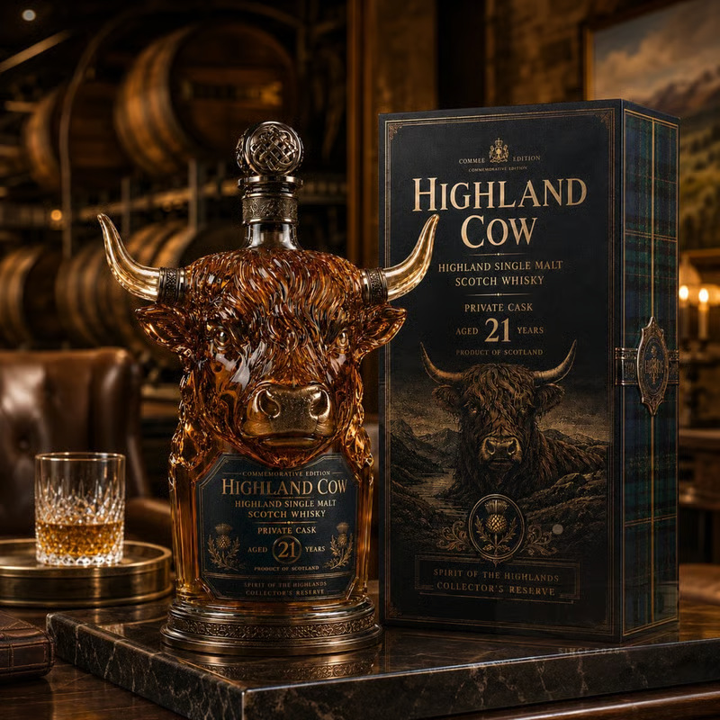 Highland Cow Shaped Glass Whis - Home Bargains 评论和价格