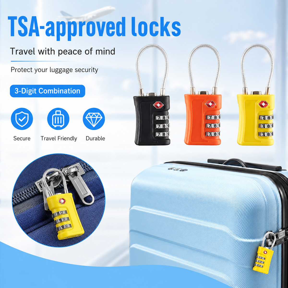 TSA Approved Luggage Lock 3 Di - Home Bargains 评论和价格