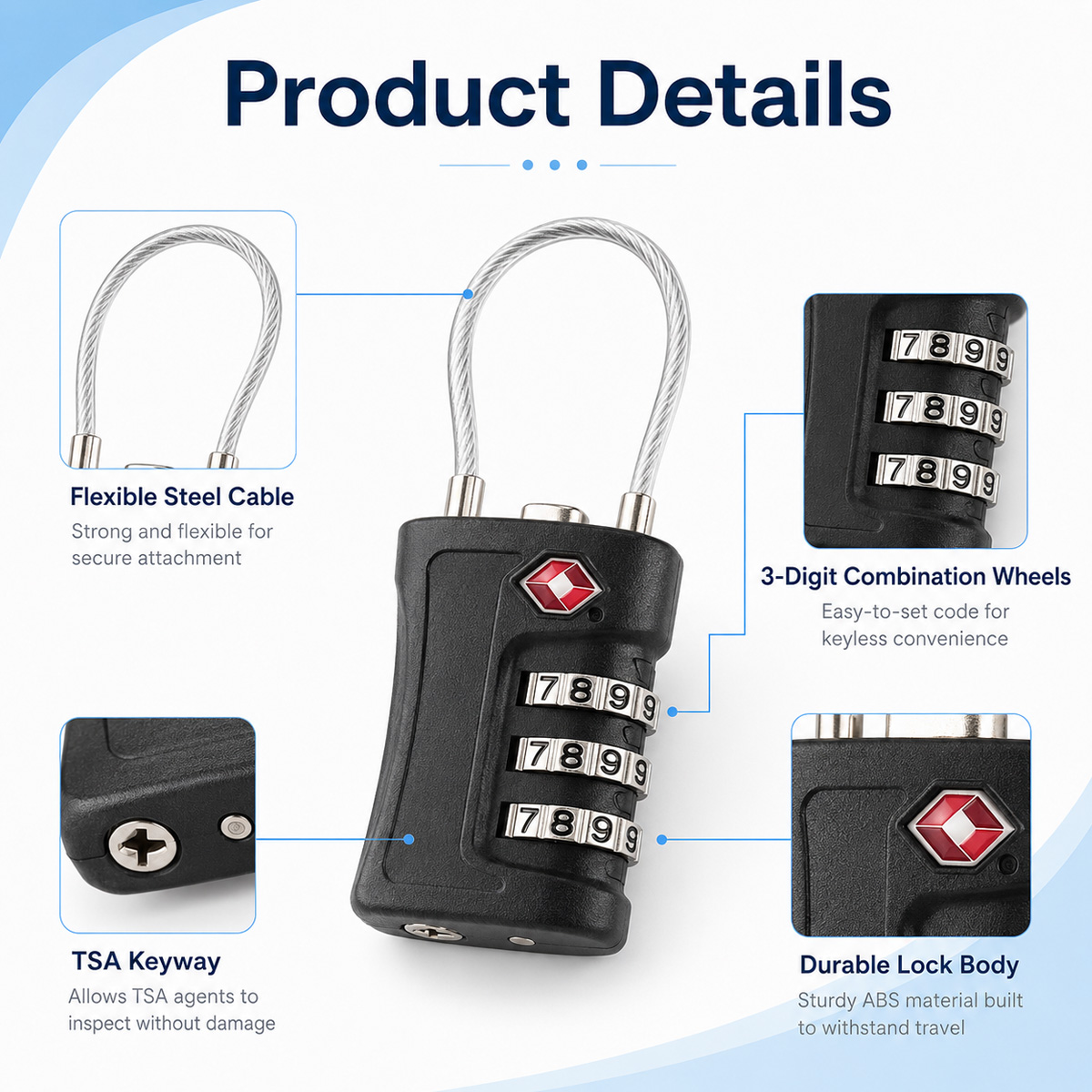 TSA Approved Luggage Lock 3 Di - Home Bargains 评论和价格