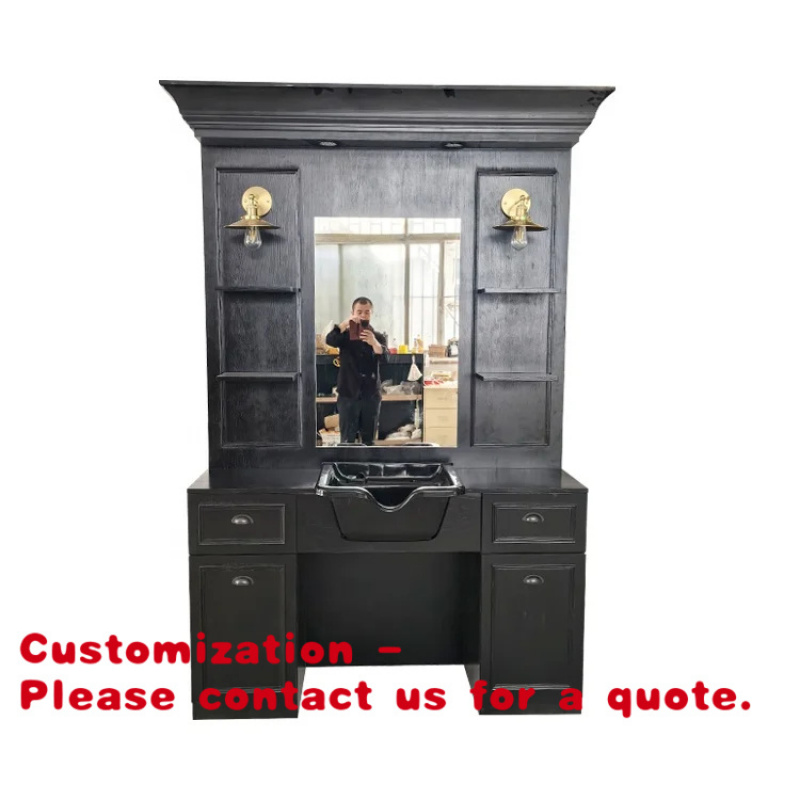 custom.Modern Black Wood Barbe - Home Barbershop 评论和价格