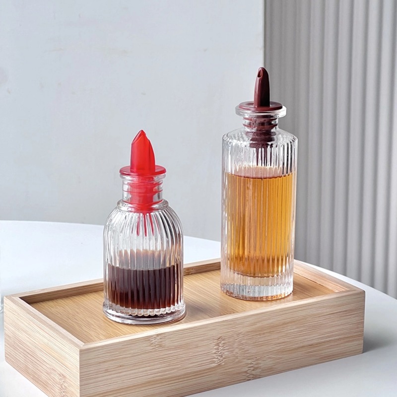 Glass Sauce Bottle Embossed Bi - Bitters Bottle Set 评论和价格