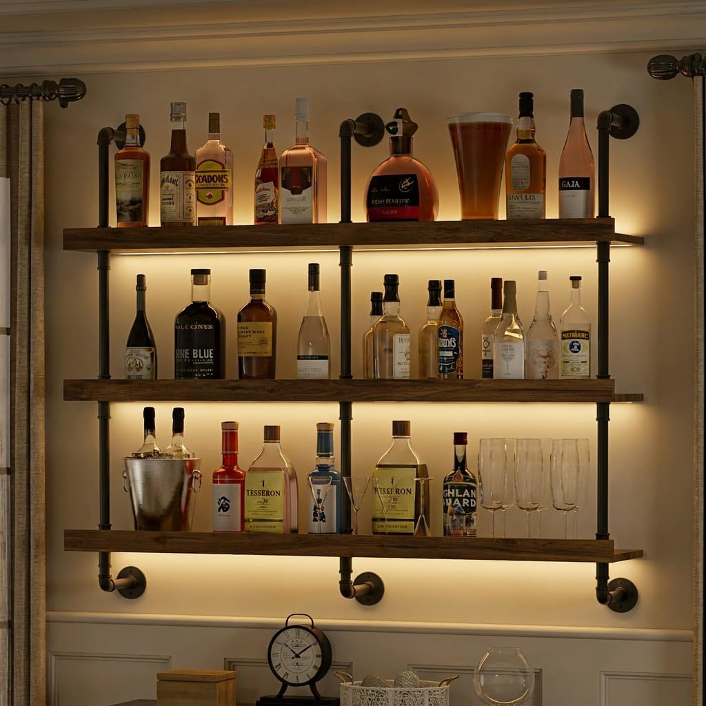Wall Mounted Wine Rack With LE - Home Bargains 评论和价格