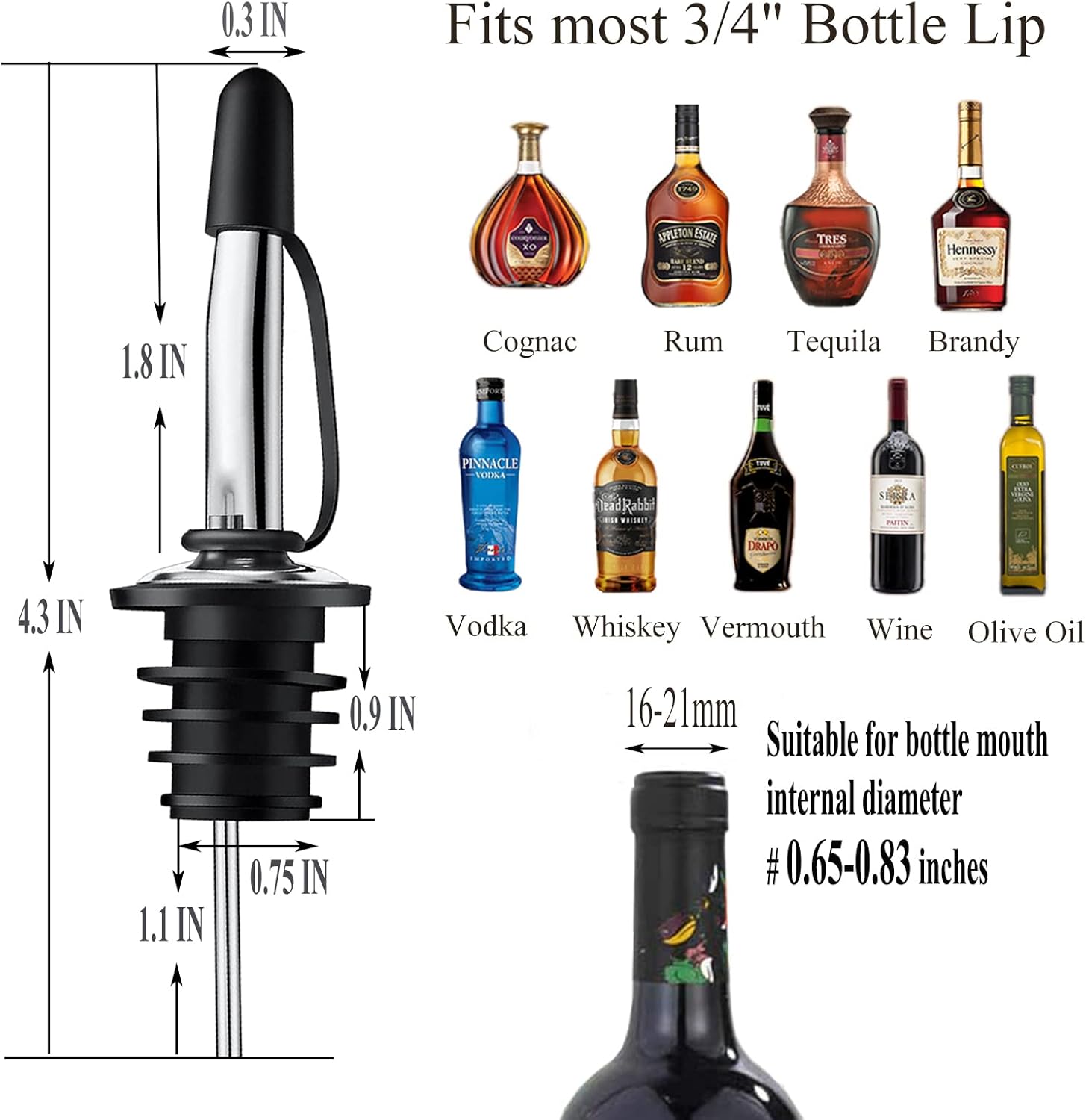 12 Pack Liquor Pour Spout With - Speed Pourer Cap 评论和价格