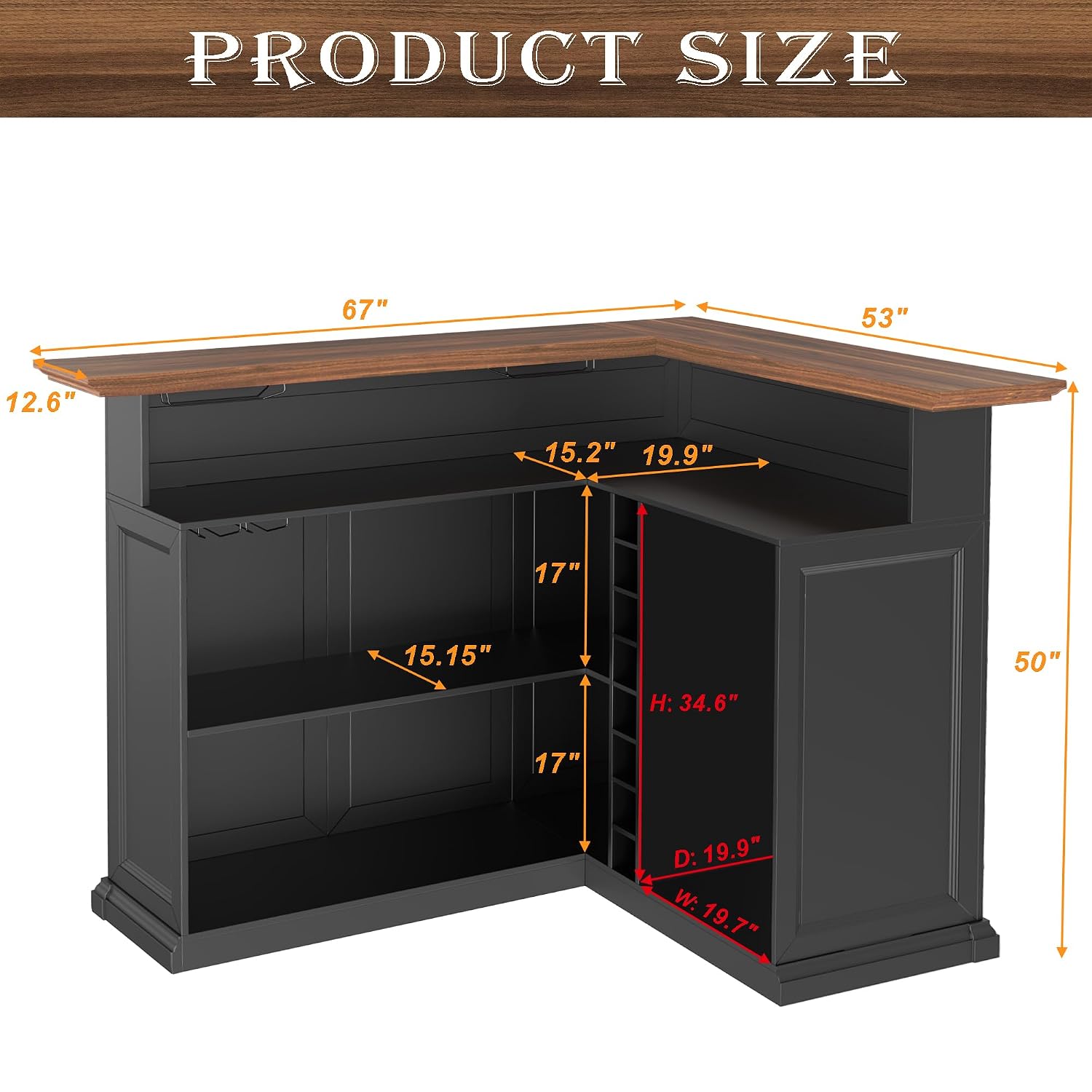 L-Shaped Home Bar Cabinet with - Home Bar And Cabinet 评论和价格